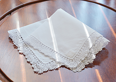 Classic Hemstitch Handkerchief. # 2061.Cotton. 13".